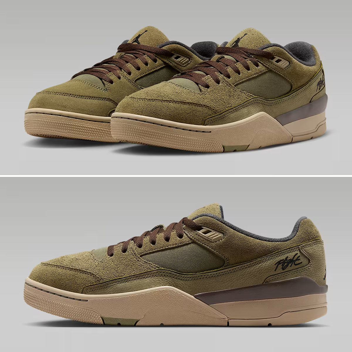 Jordan Flight Court Medium Olive Khaki Baroque Brown Black Mens Shoes
