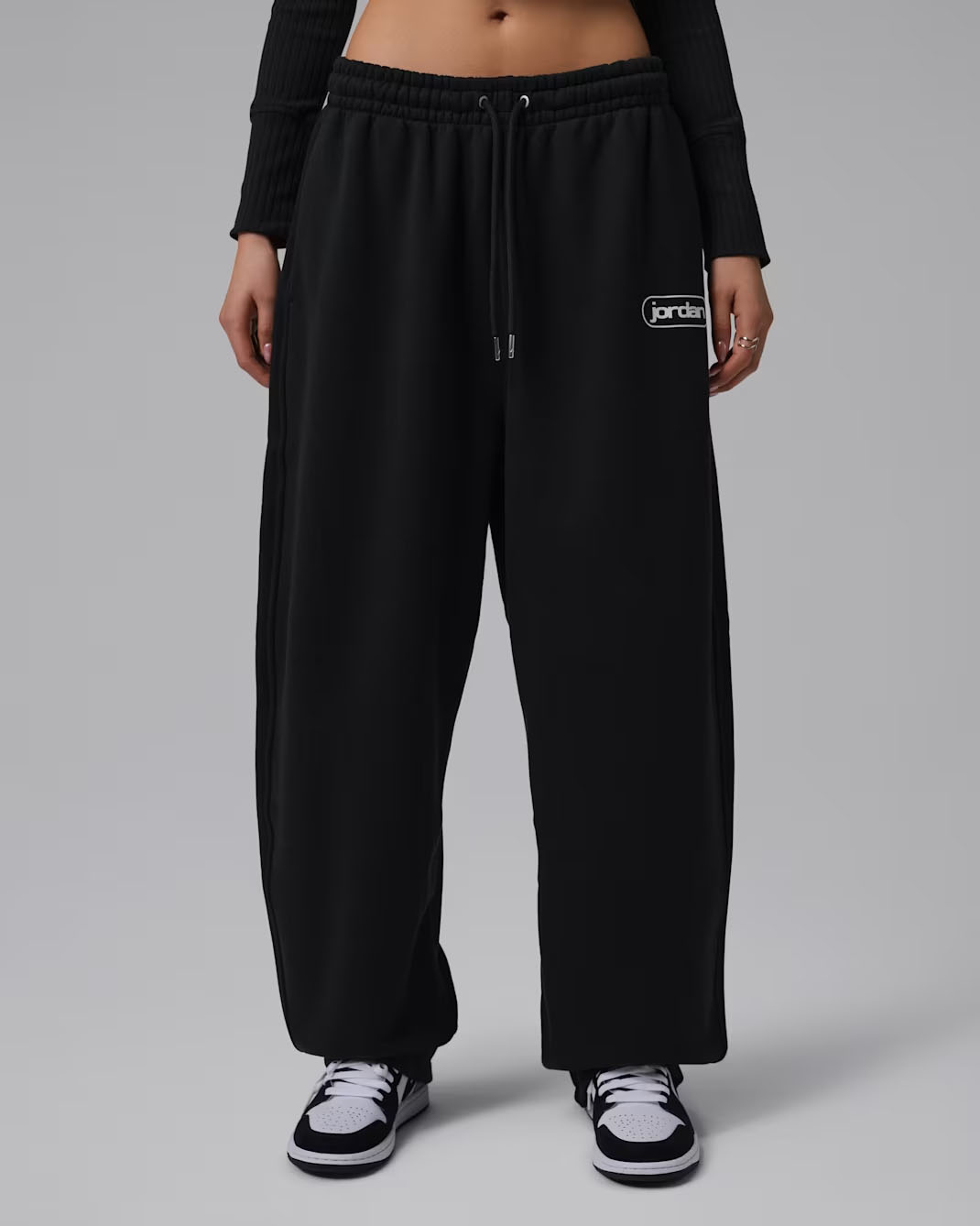 Jordan Flight Fleece Women's Baggy Pants Black Sail