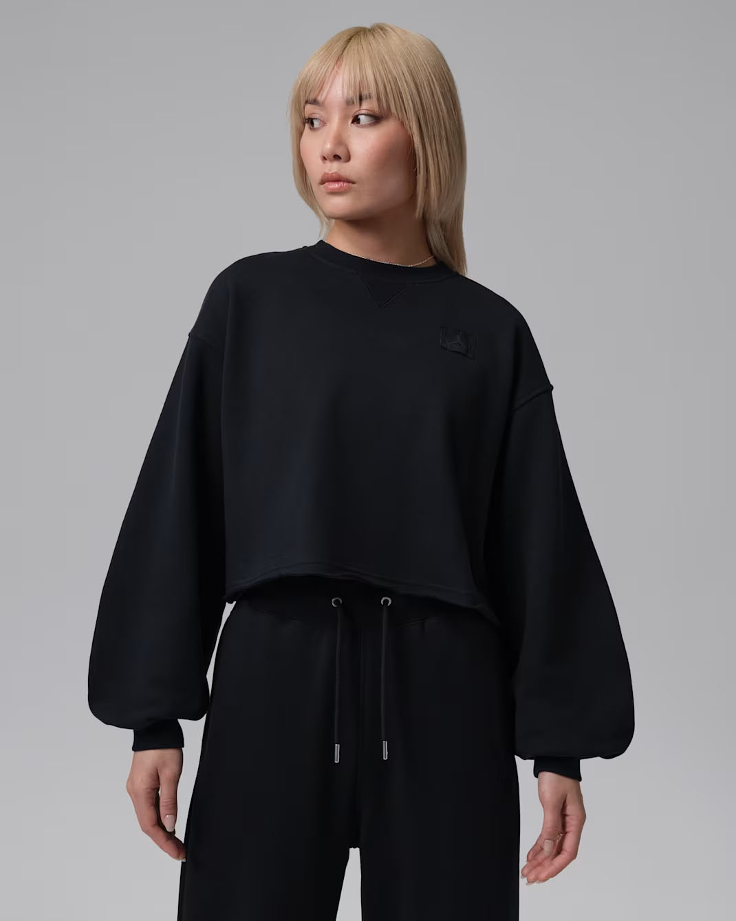 Jordan Flight Fleece Women's Mod-Crop Crew-Neck Sweatshirt Black