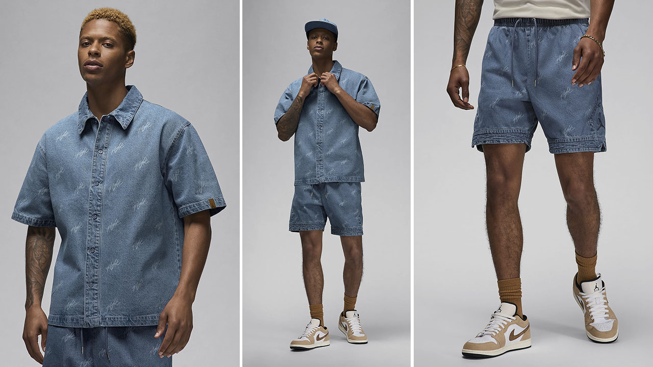 Jordan Flight Heritage Denim Shirt and Shorts