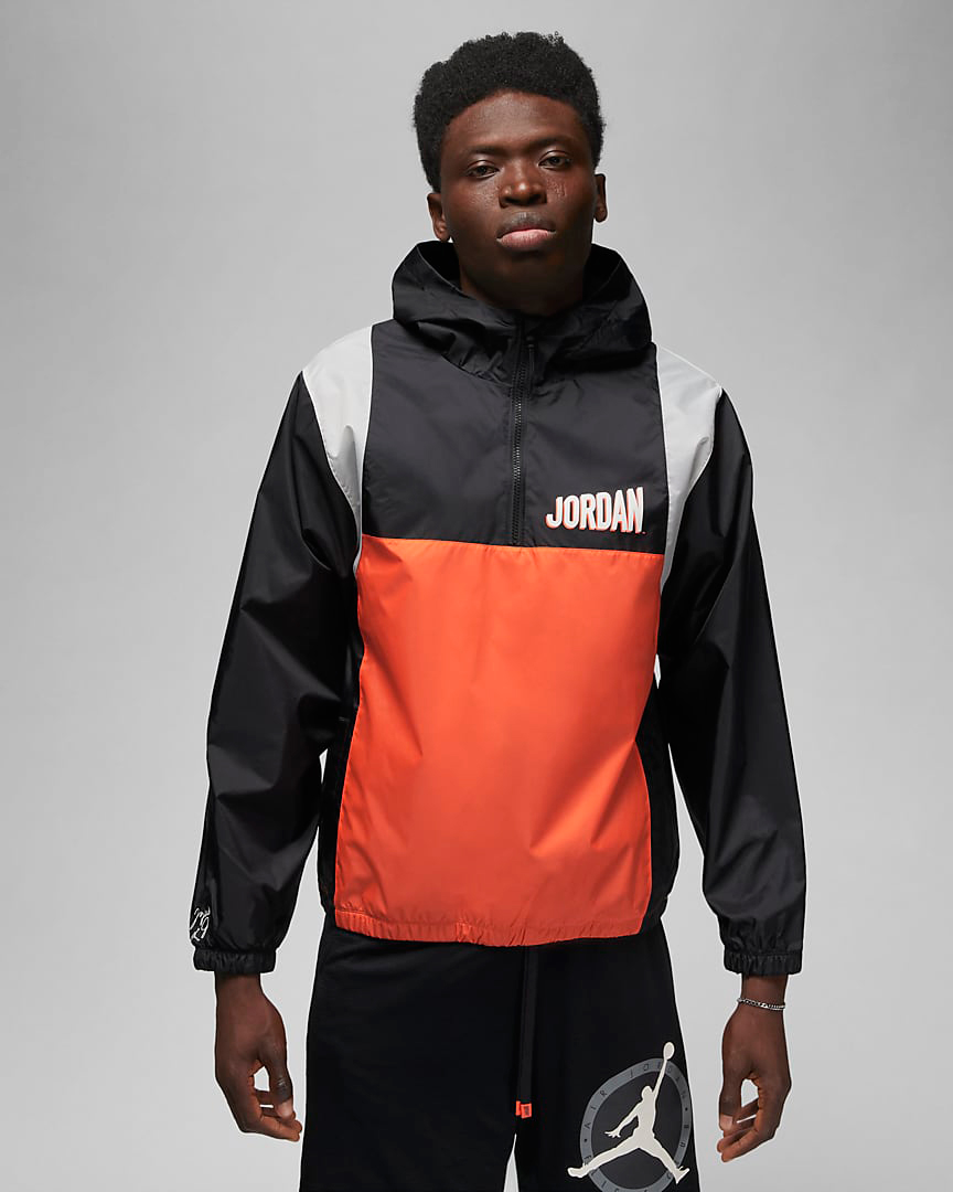 Jordan Flight MVP Wheaties Pullover Jacket Black Orange