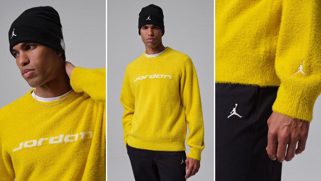 Jordan Flight Mens MoHair Sweater Bright Citon Sail