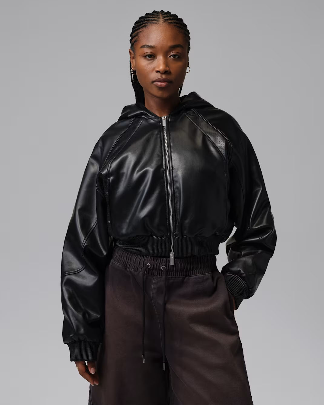 Jordan Flight Women's Faux Leather Jacket Black