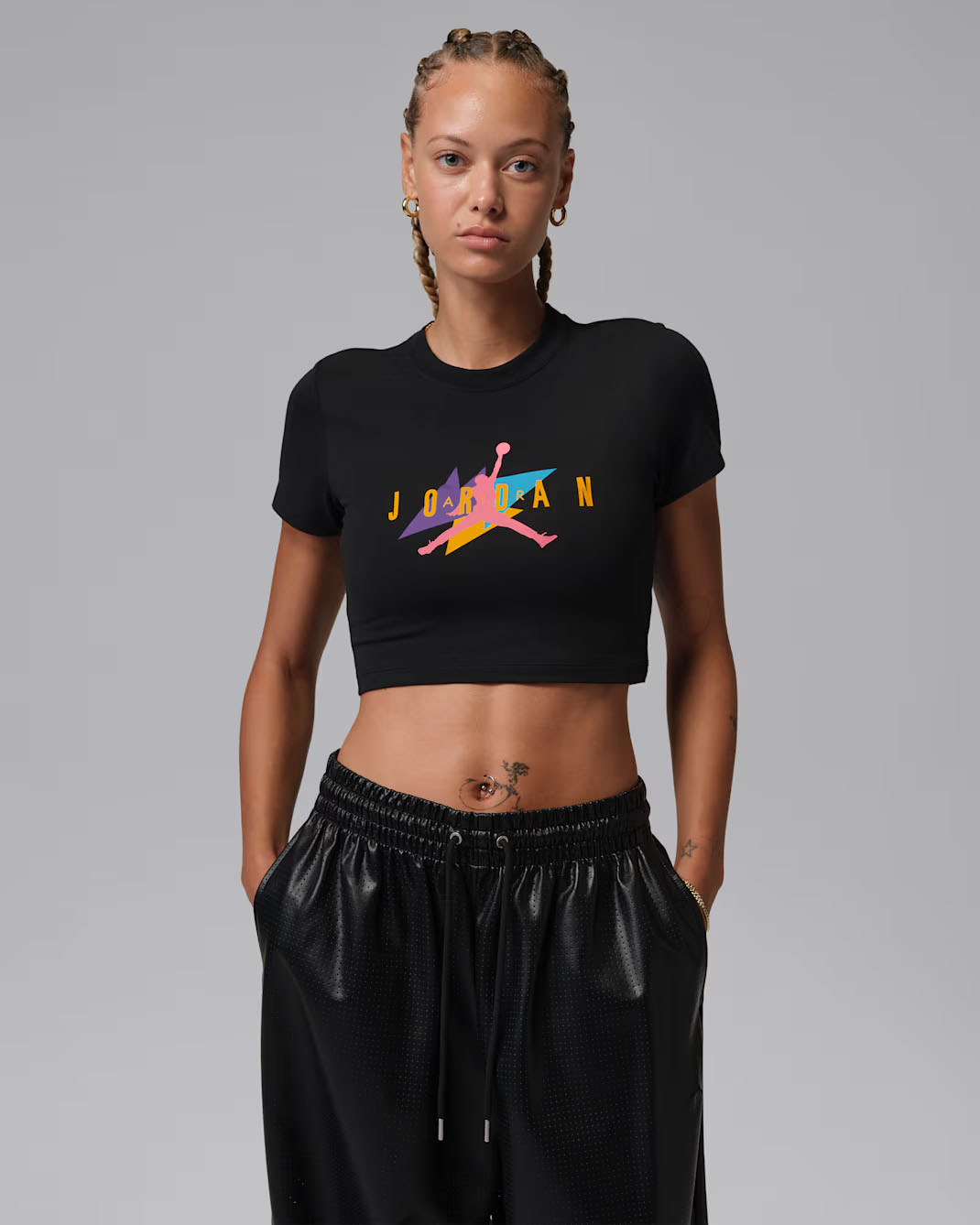 Jordan Flight Women's Graphic T-Shirt Black Multi-Color