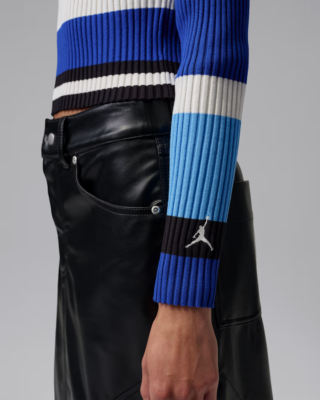 Jordan Flight Women's Long-Sleeve Striped Sweater University Blue Sail 2