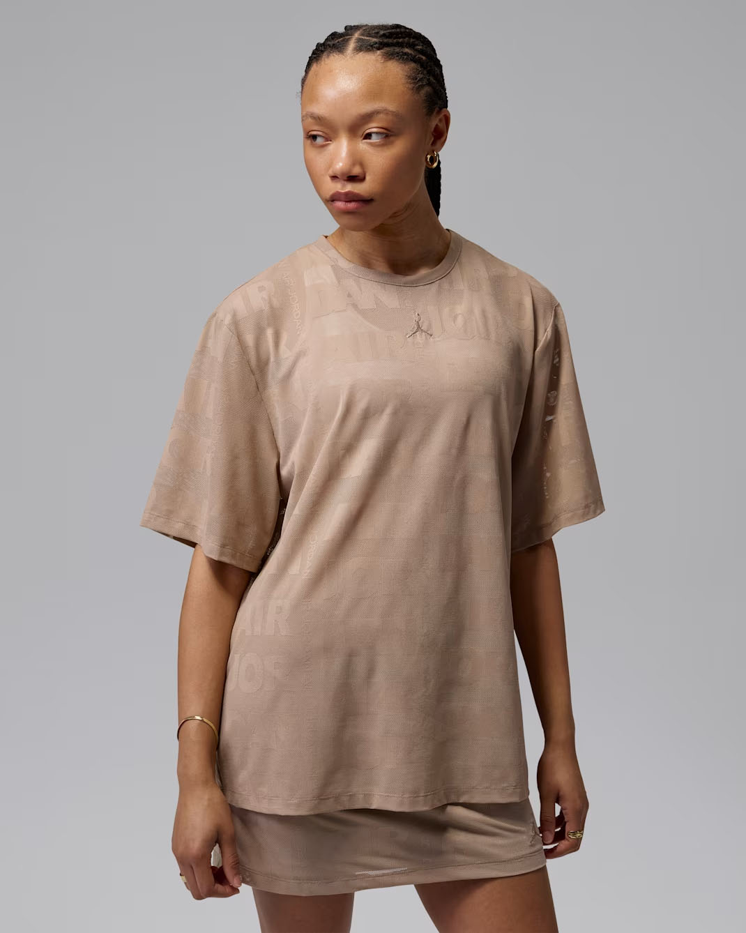 Jordan Flight Women's Open Knit Top Khaki 1