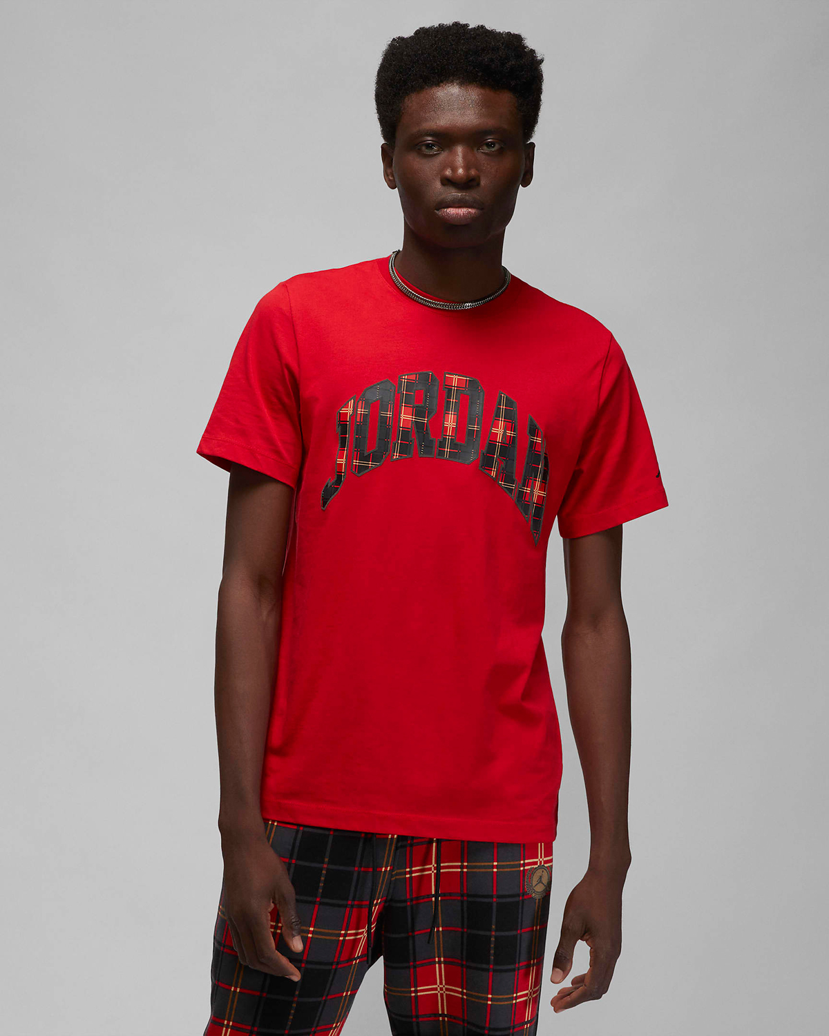 Jordan-Holiday-2022-Plaid-T-Shirt-Fire-Red