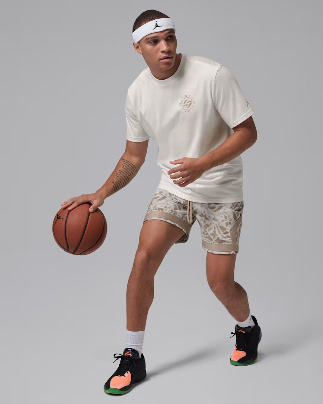 Jordan Luka 5 Mens T Shirt Sail Khaki Outfit