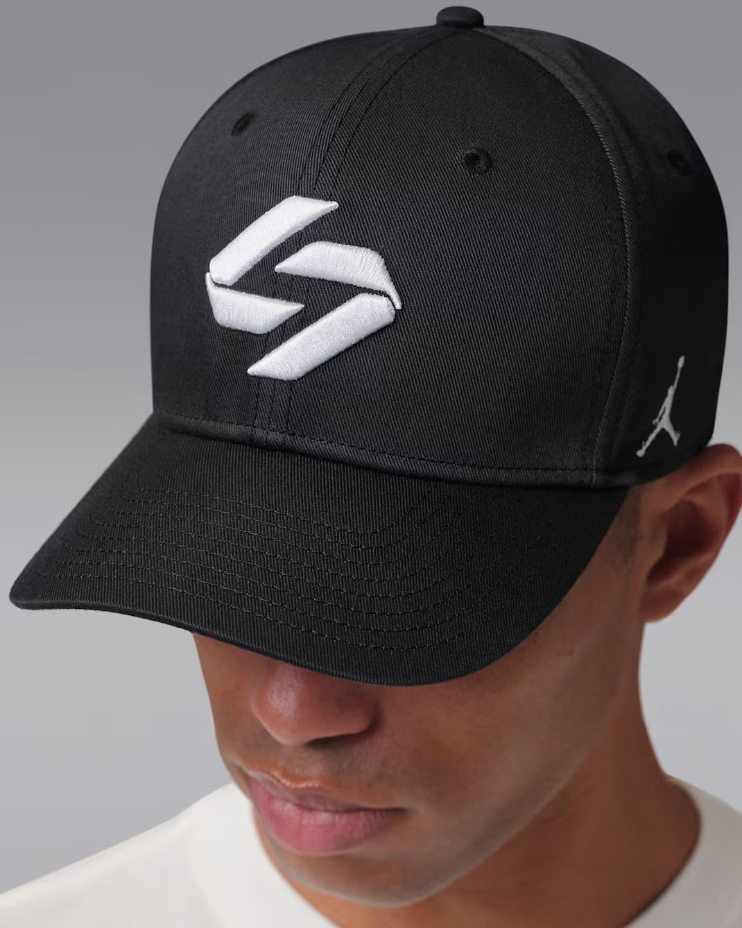 Jordan Luka Rise Cap Snapback Hat Black White 4