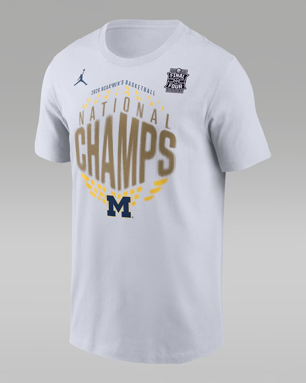 Jordan Michigan Wolverines Men's Team 2026 National Champs T-Shirt White