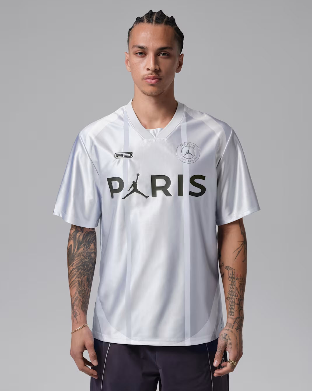 Jordan Paris Saint-Germain Men's Jersey Pure Platinum Black 1