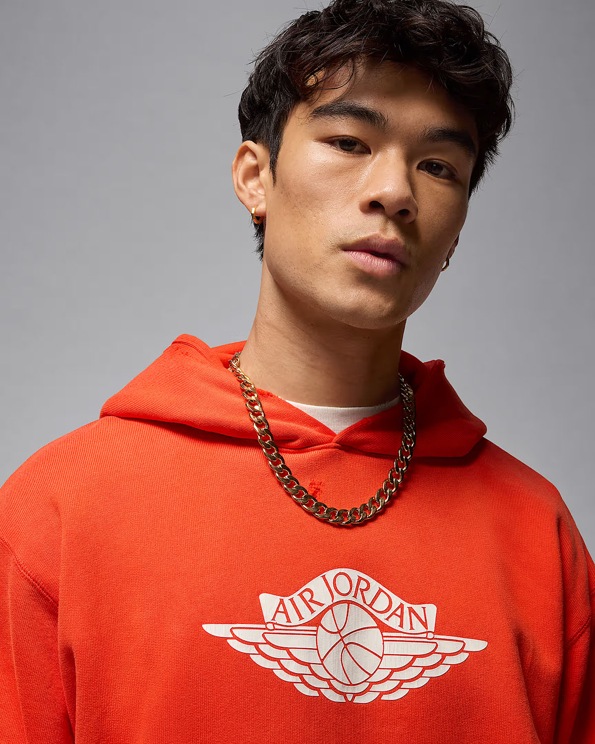 Jordan Rare Air Mens Fleece Pullover Hoodie Chili Red 3