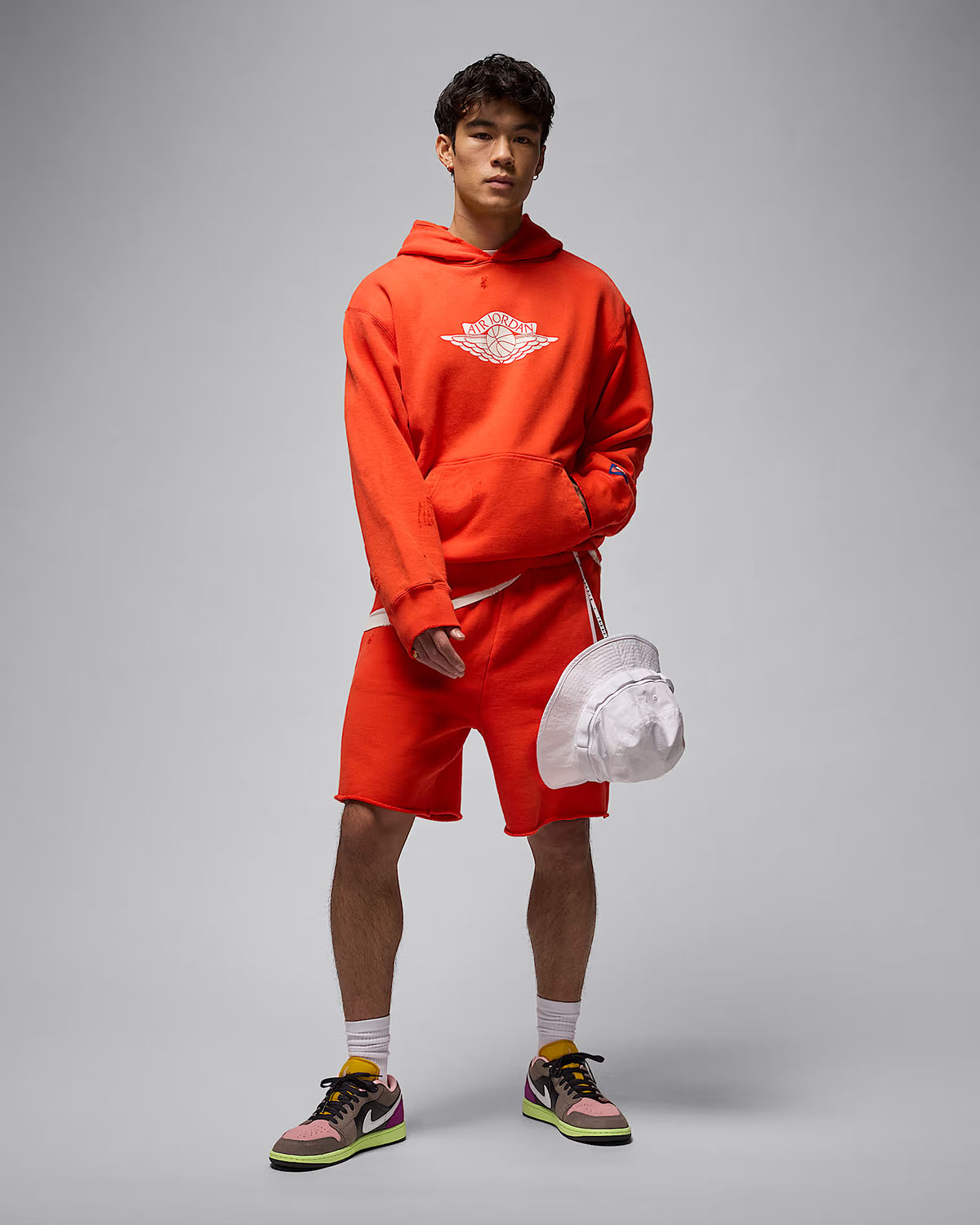 Jordan Rare Air Mens Fleece Pullover Hoodie Chili Red Outfit