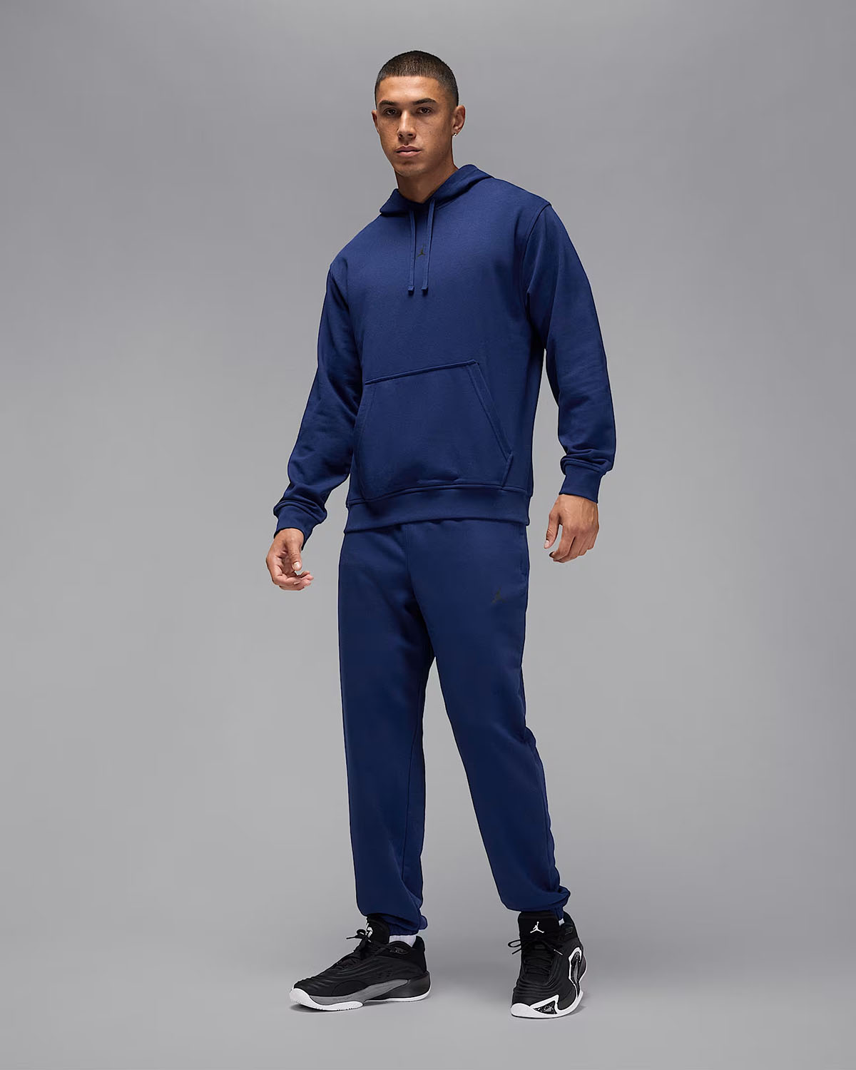 Jordan Sport Crossover Mens Dri Fit Pullover Hoodie and Pants Blue Void