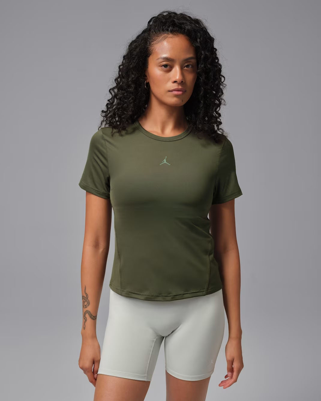 Jordan Sport Essentials Women's Dri-FIT Short-Sleeve Top Cargo Khaki