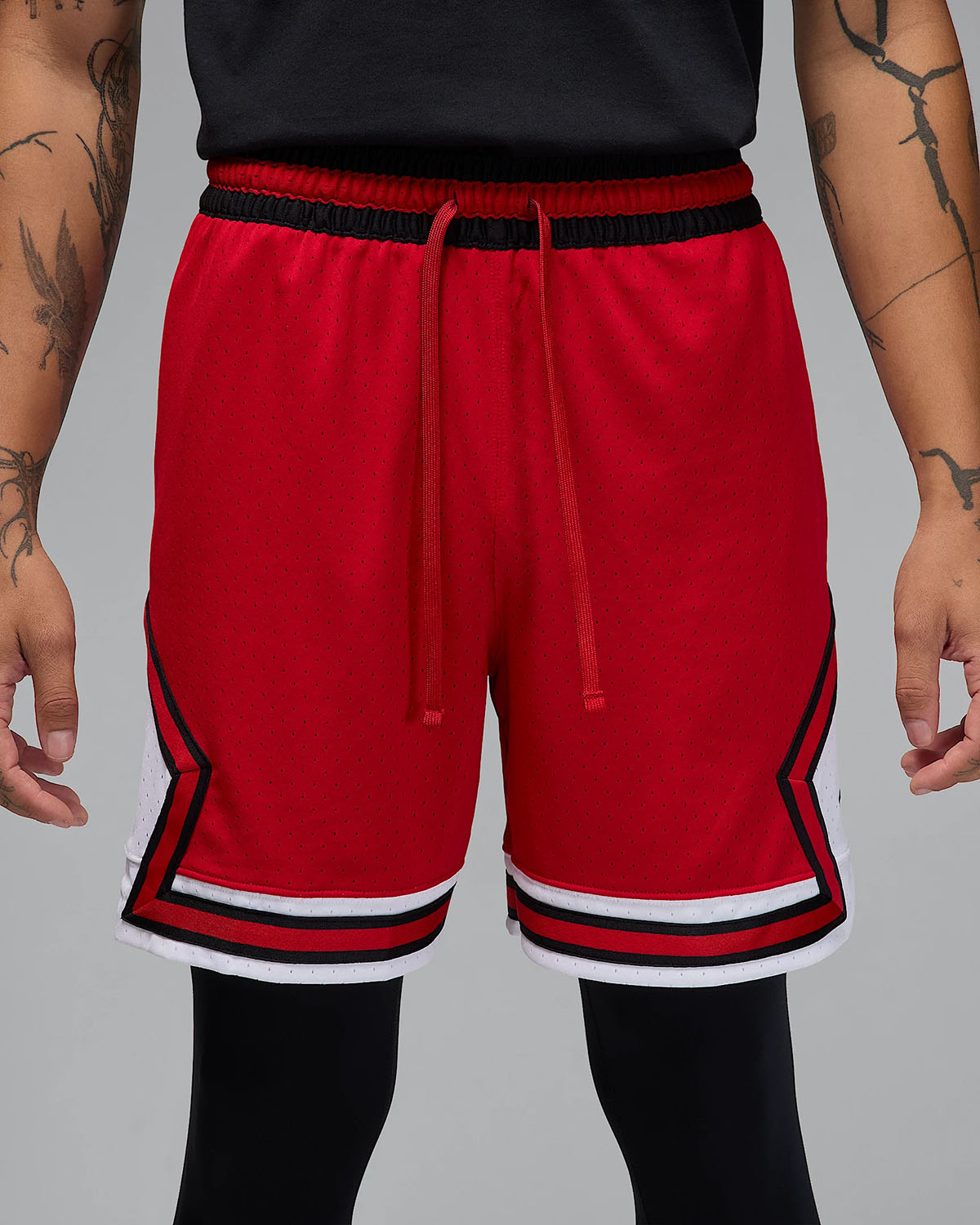 Jordan Sport Mens Diamond Shorts Gym Red White Black 1