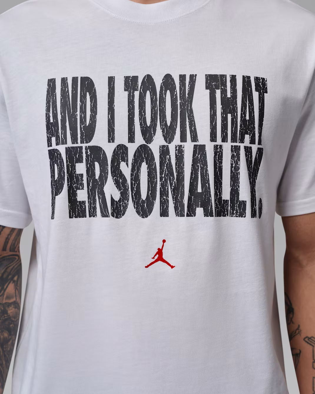 Jordan Sport Men's Dri-FIT And I Took That Personally T-Shirt White Black University Red 2
