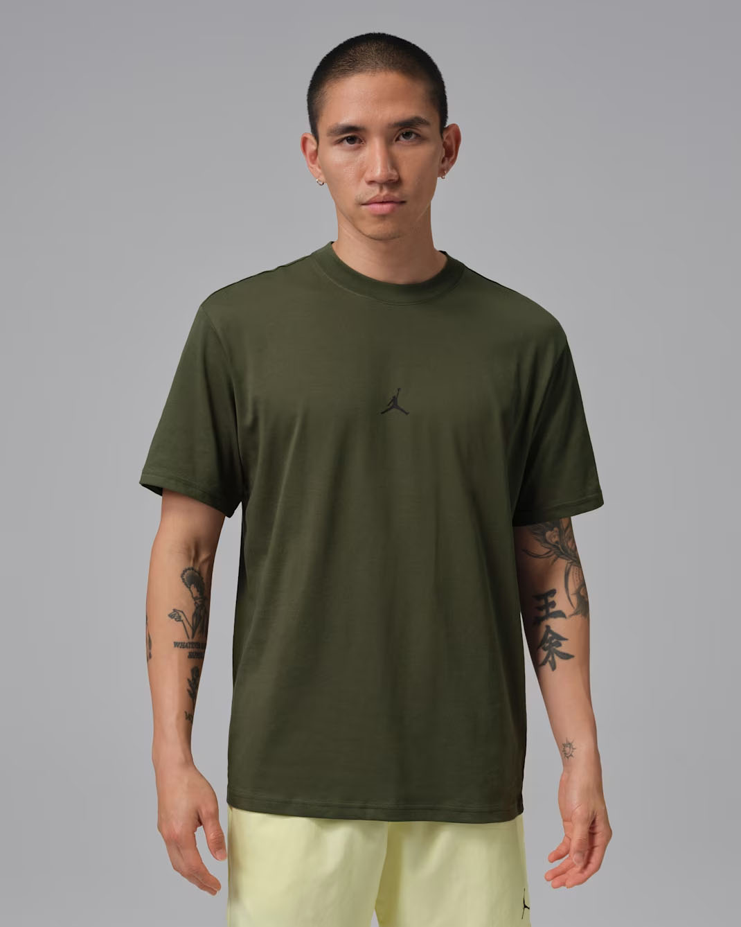 Jordan Sport Mens Dri Fit Jumpman T Shirt Cargo Khaki