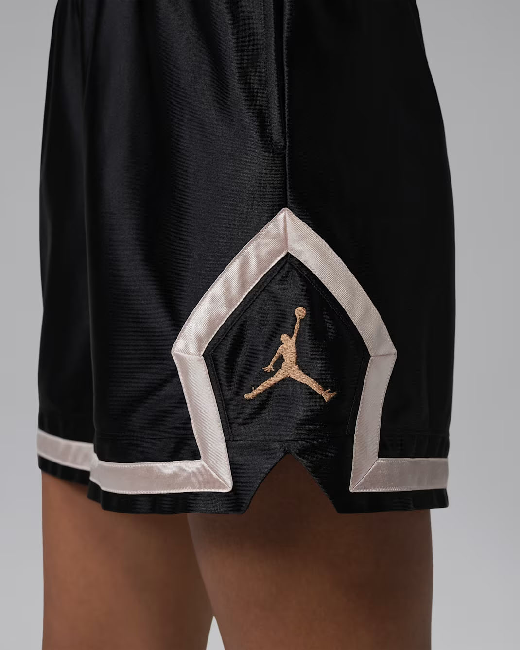 Jordan Sport Womens Diamond Shorts Black Metallic Gold 2