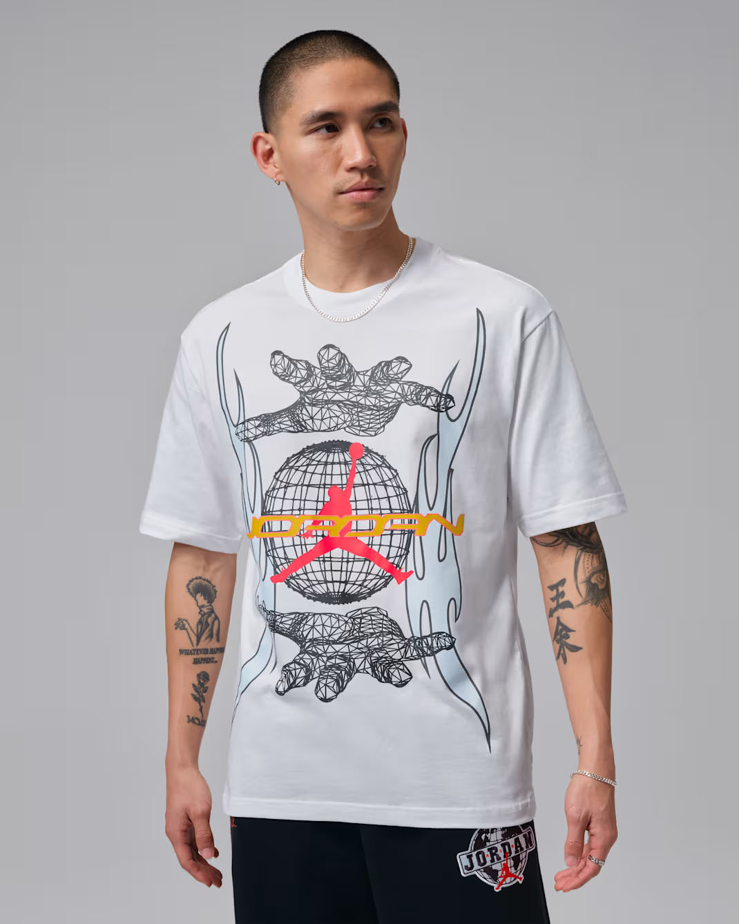 Jordan Worldwide Graphic Mens T Shirt White Infrared 23
