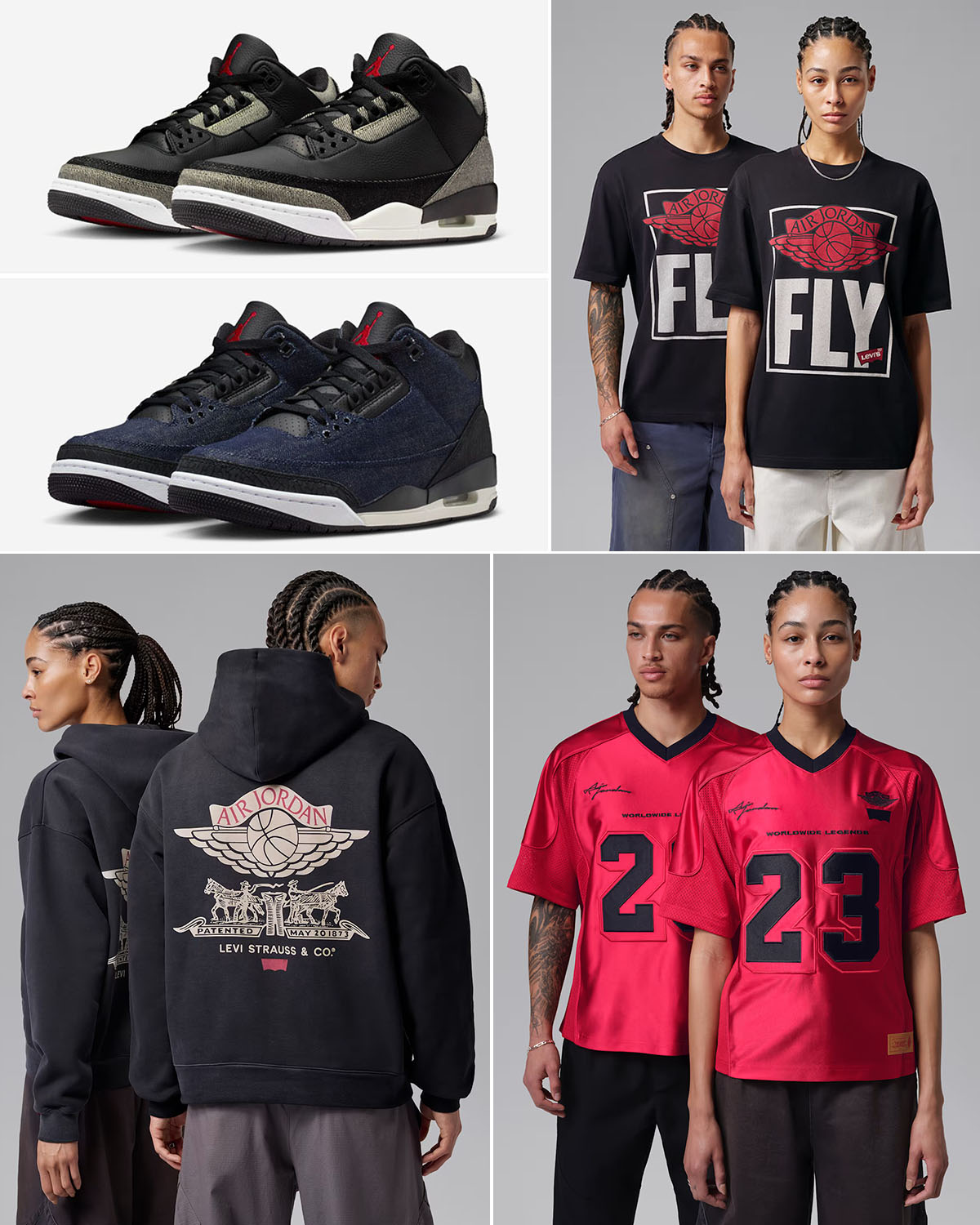 Levis Air Jordan 3 Denim Sneakers Apparel Outfits