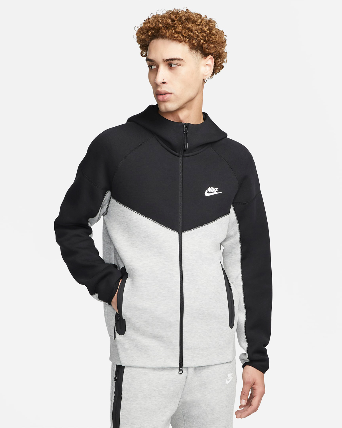 NIke-Tech-Fleece-Full-Zip-Hoodie-Dark-Grey-Black