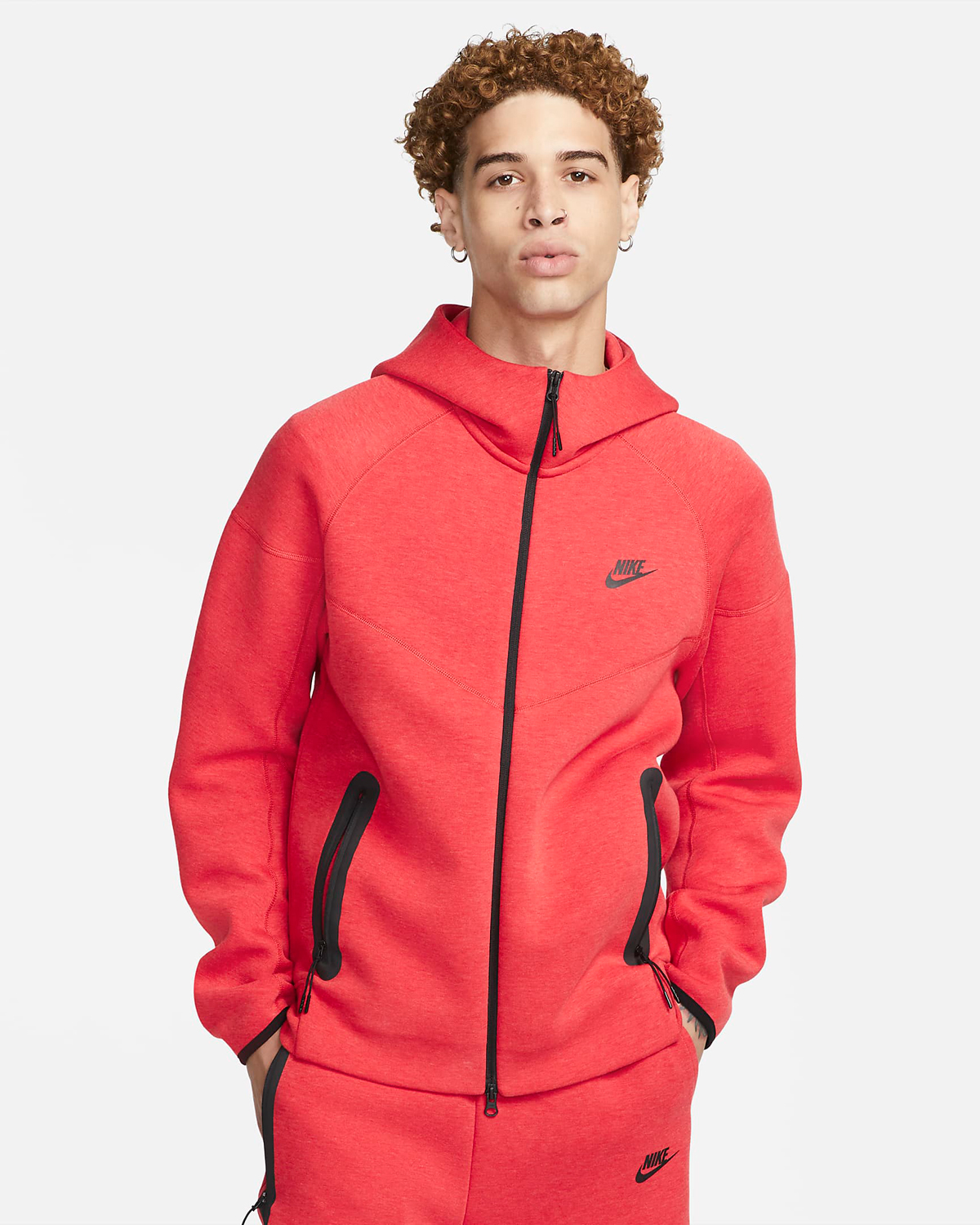 NIke-Tech-Fleece-Full-Zip-Hoodie-Light-University-Red