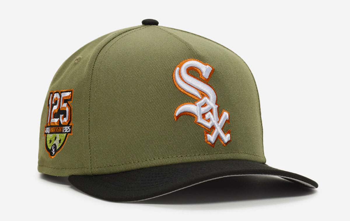 New Era Chicago White Sox Olive Green Black Orange Snapback Hat A Frame Cap