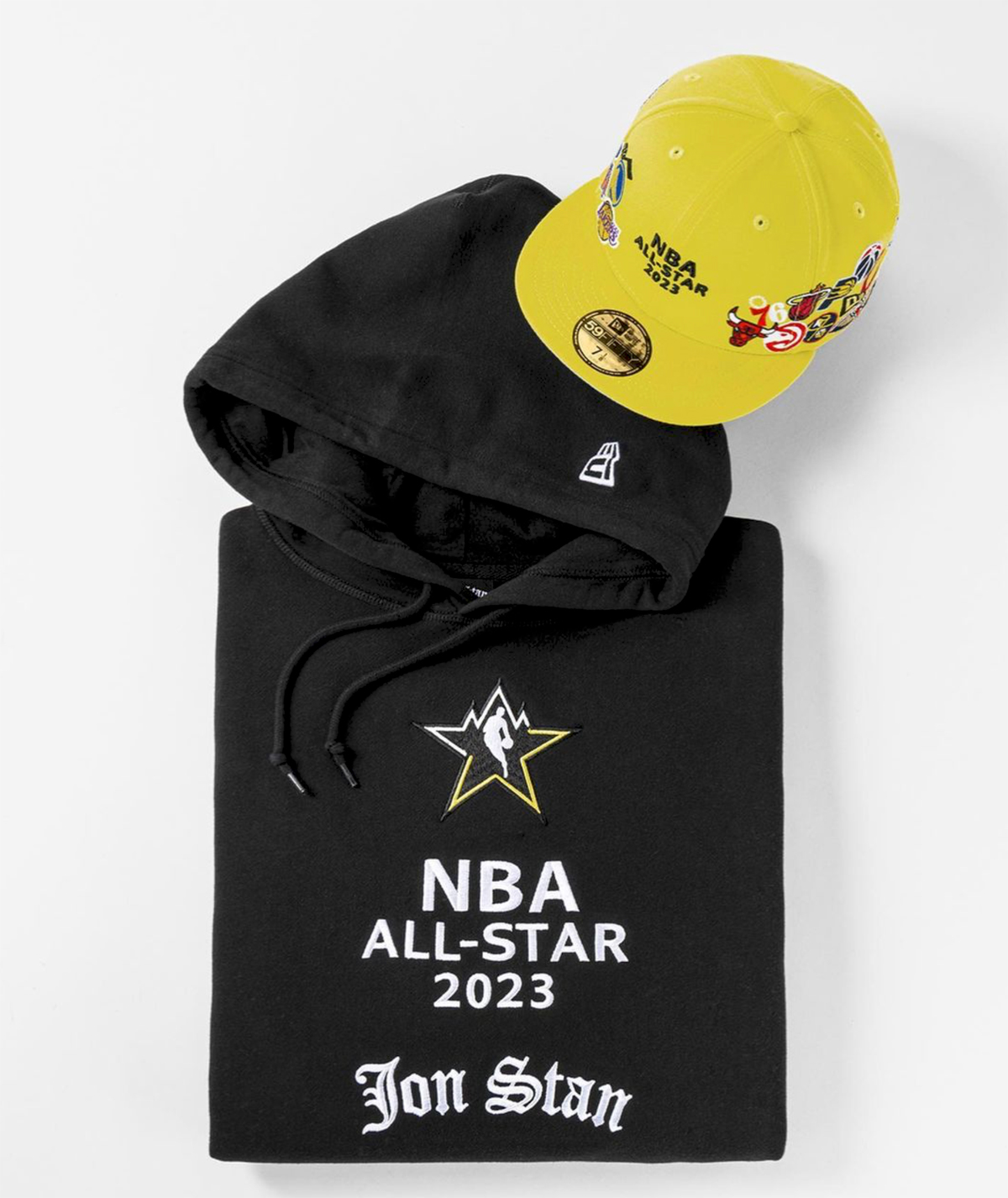 New Era Jon Stan 2023 NBA All Star Game Hats and Hoodie