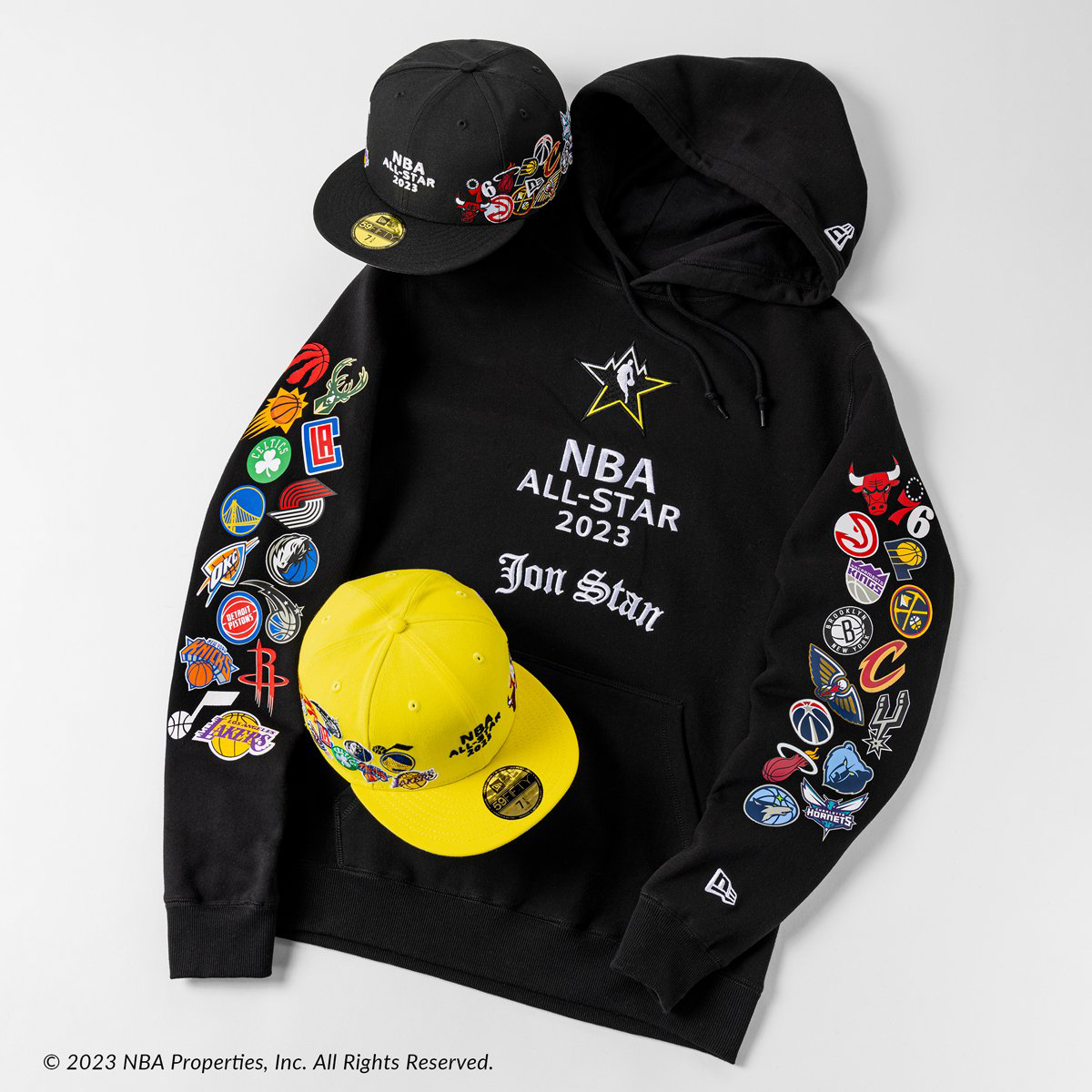 リミテッド！NBAオールスター【The Jon Stan X New Era】Hoodie Men's New Era Black 2023 NBA All-Star Game x John Stan