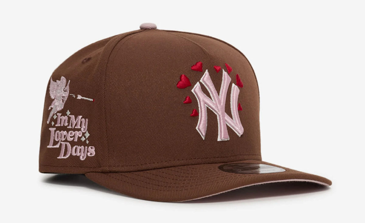 New Era New York Yankees Valentines Day 2026 9FIFTY A Frame Snapback Hat Chocolate Brown Pink