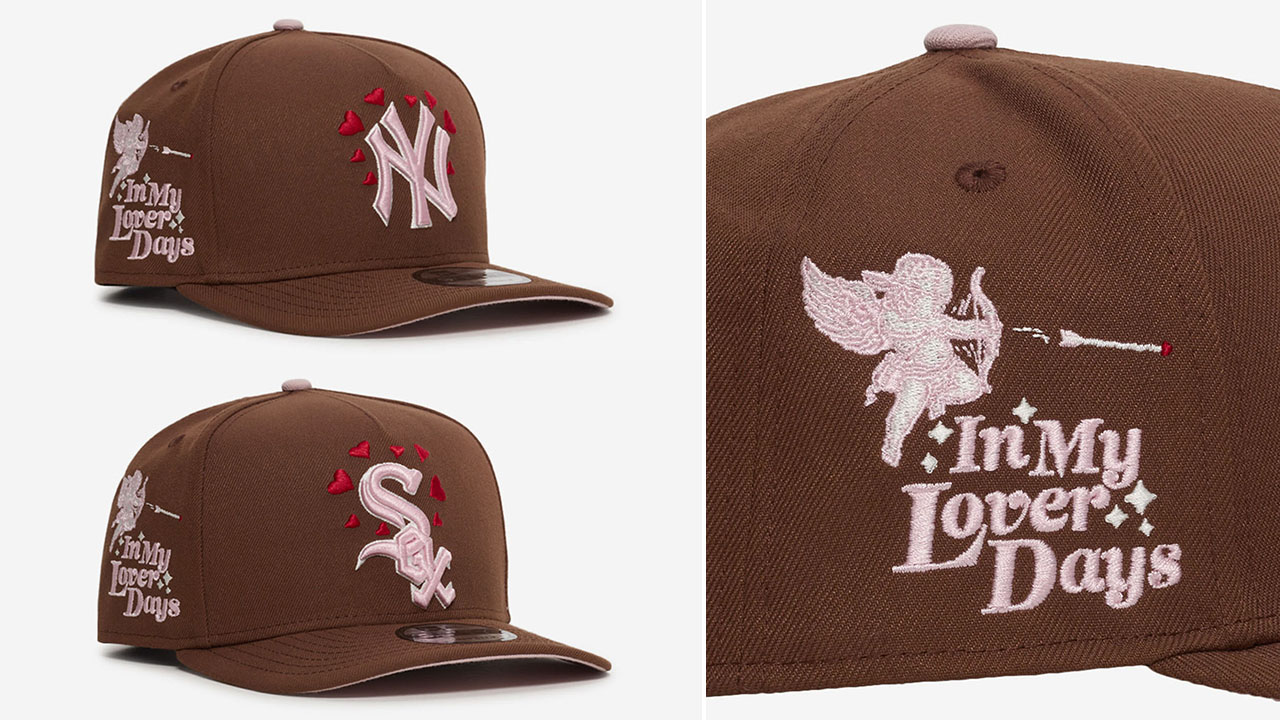 New Era Valentines Day 2026 9FIFTY A Frame Caps Snapback Hats Chocolate Brown Pink