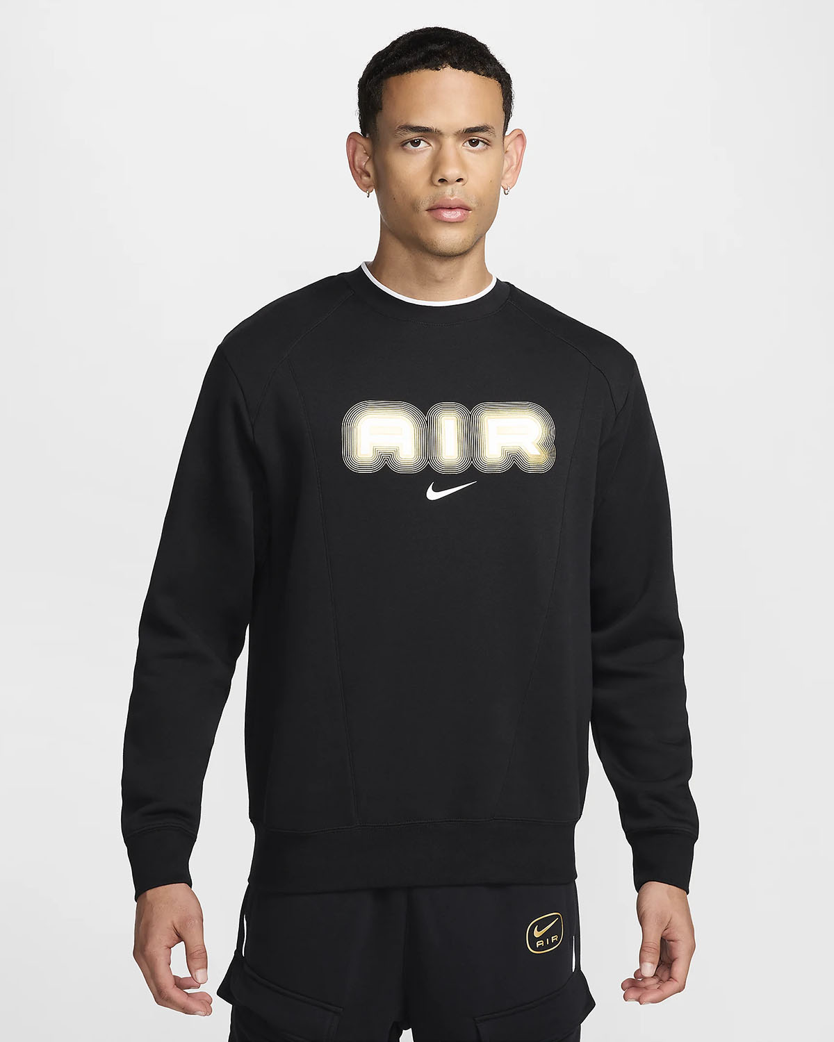 Nike-Air-Fleece-Crew-Sweatshirt-Black-Metallic-Gold-1