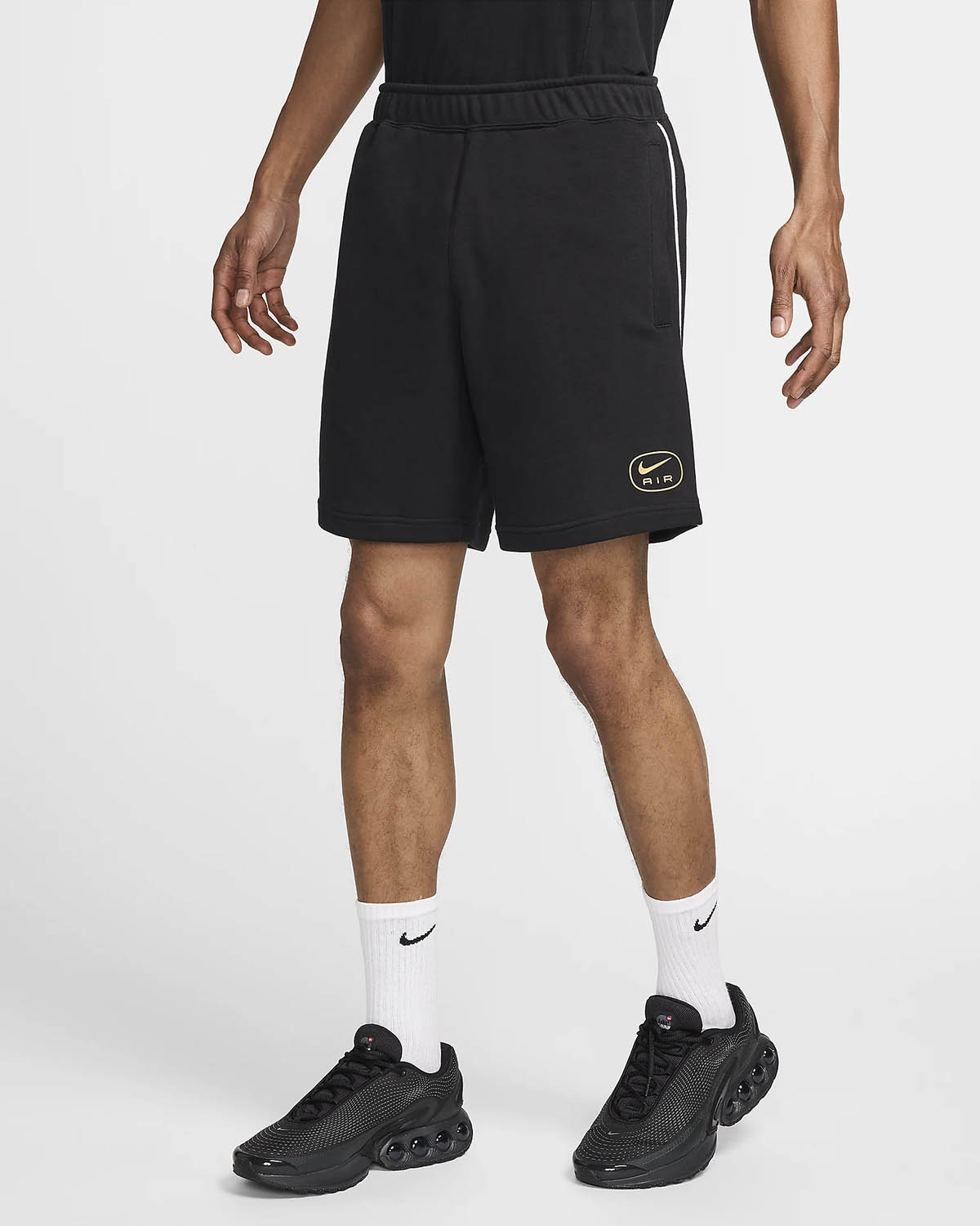 Nike-Air-French-Terry-Shorts-Black-Metallic-Gold-1