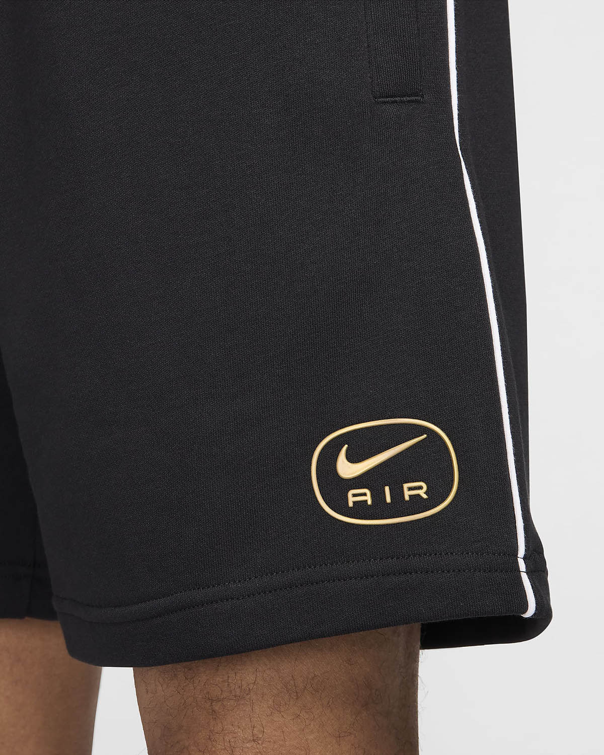 Nike-Air-French-Terry-Shorts-Black-Metallic-Gold-2