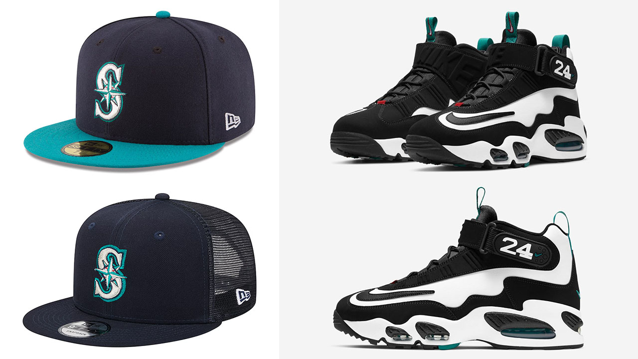 Nike Air Griffey Max 1 Freshwater 2026 Seattle Mariners New Era Hats to Match
