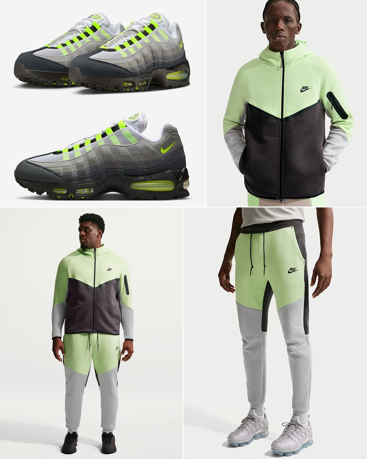 Nike Air Max 95 OG Neon 2026 Tech Fleece Hoodie and Jogger Pants Outfit to Match Sneakers