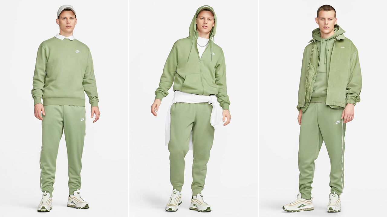 Nike-Club-Fleece-Oil-Green-Hoodie-Pants-Sweatshirt-Clothing