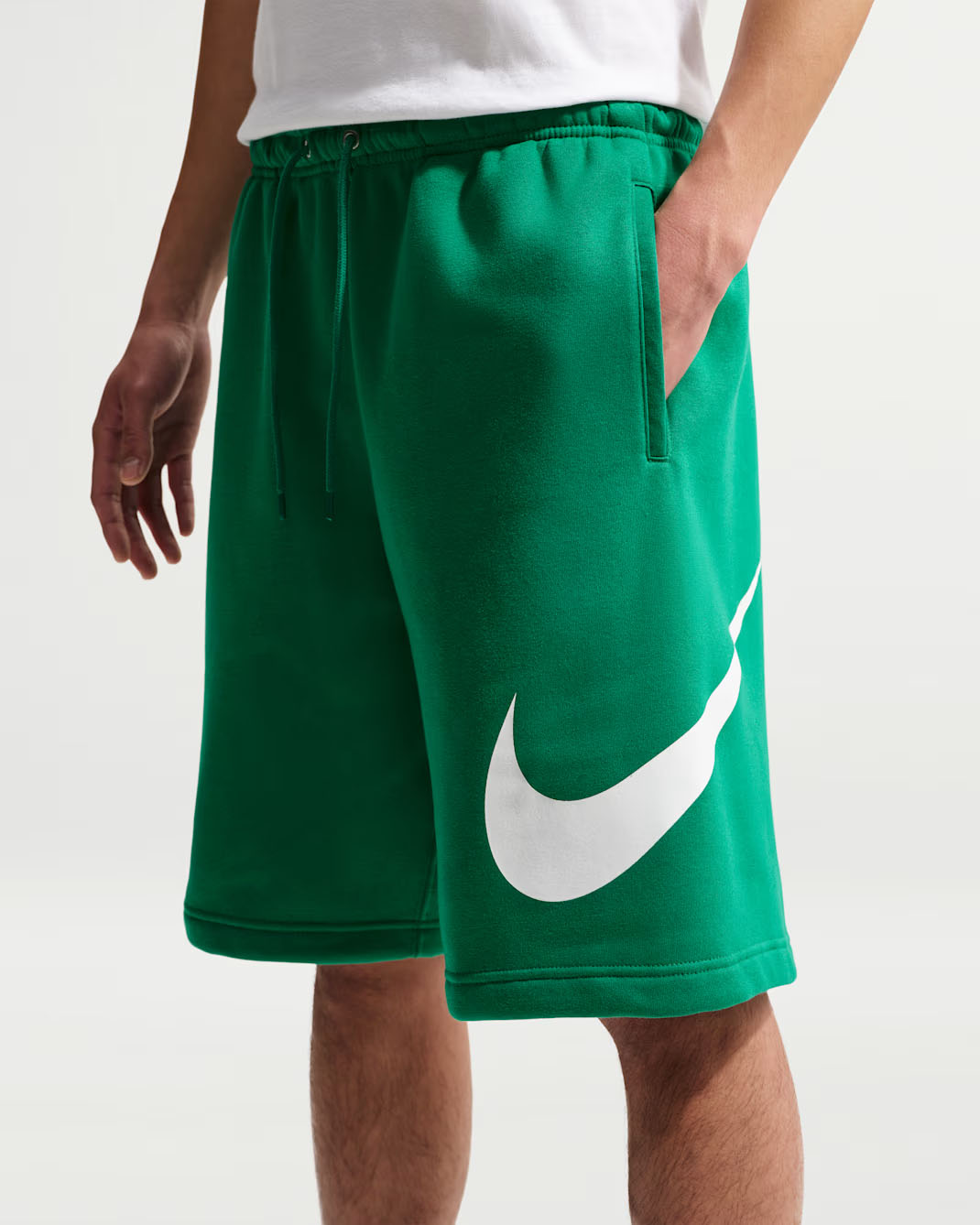 Nike Club Men's Fleece Shorts Malachite Green White