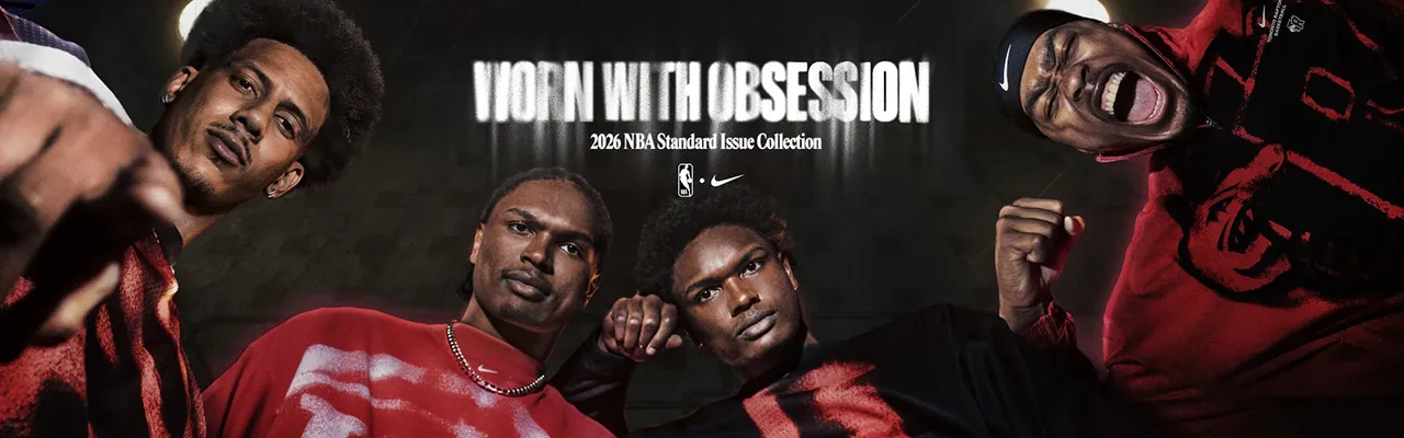 Nike NBA Standard Issue Collection 2026 red and black basketball apparel featuring Worn With Obsession campaign imagery