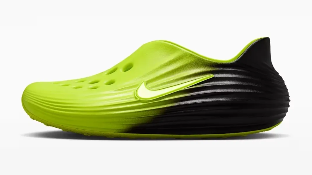 Side view of the Nike ReactX Rejuven8 in Volt and black