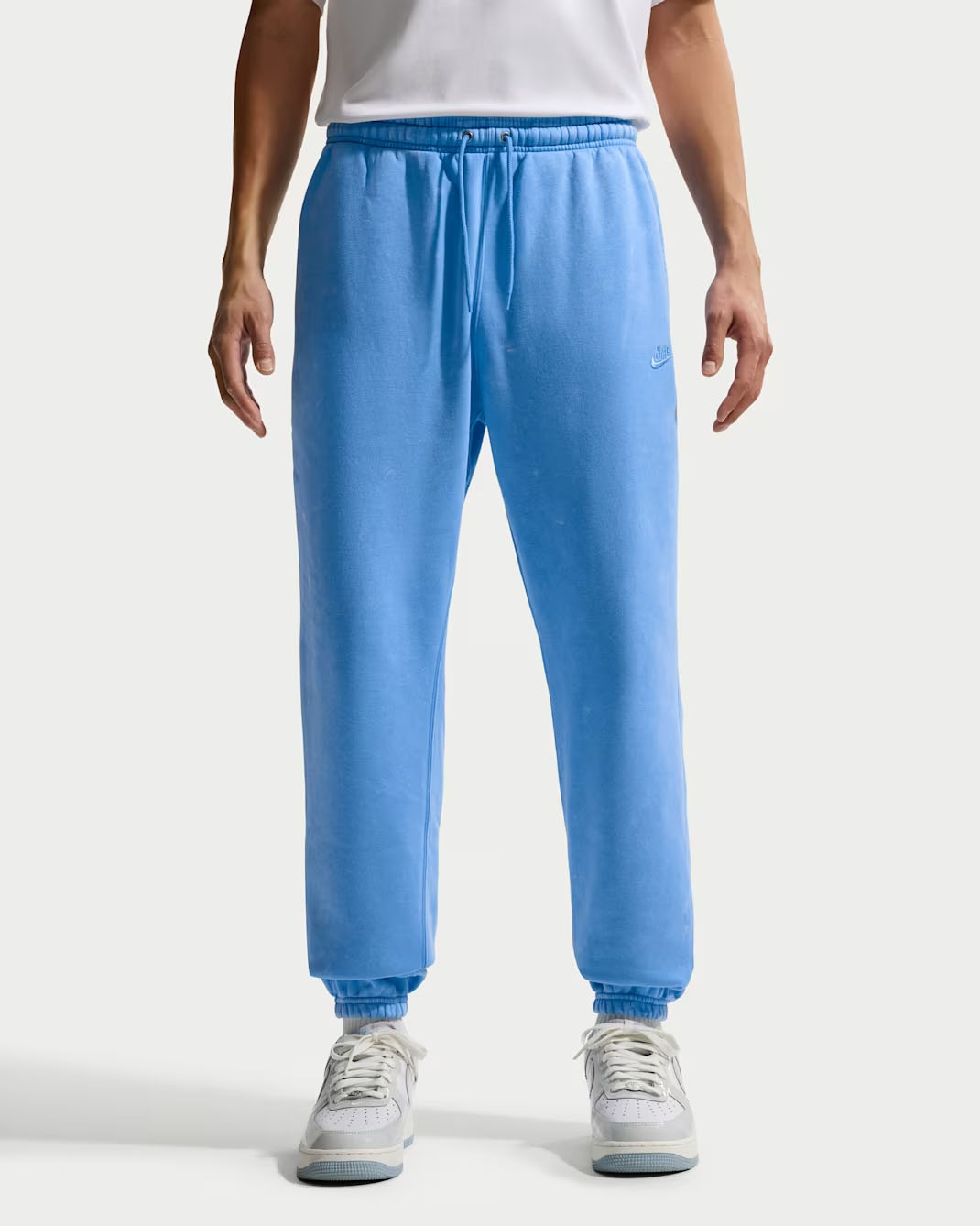 Nike Sportswear Club Mens Washed Cuffed Fleece Pants University Blue
