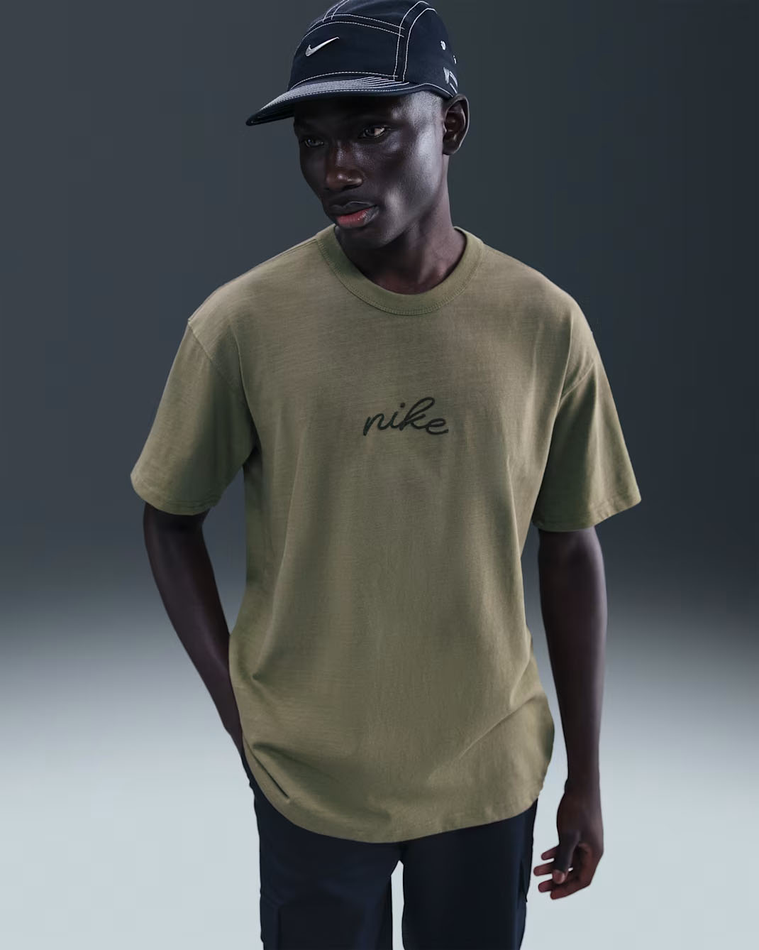 Nike-Sportswear-Premium-Essentials-Mens-T-Shirt-Medium-Olive