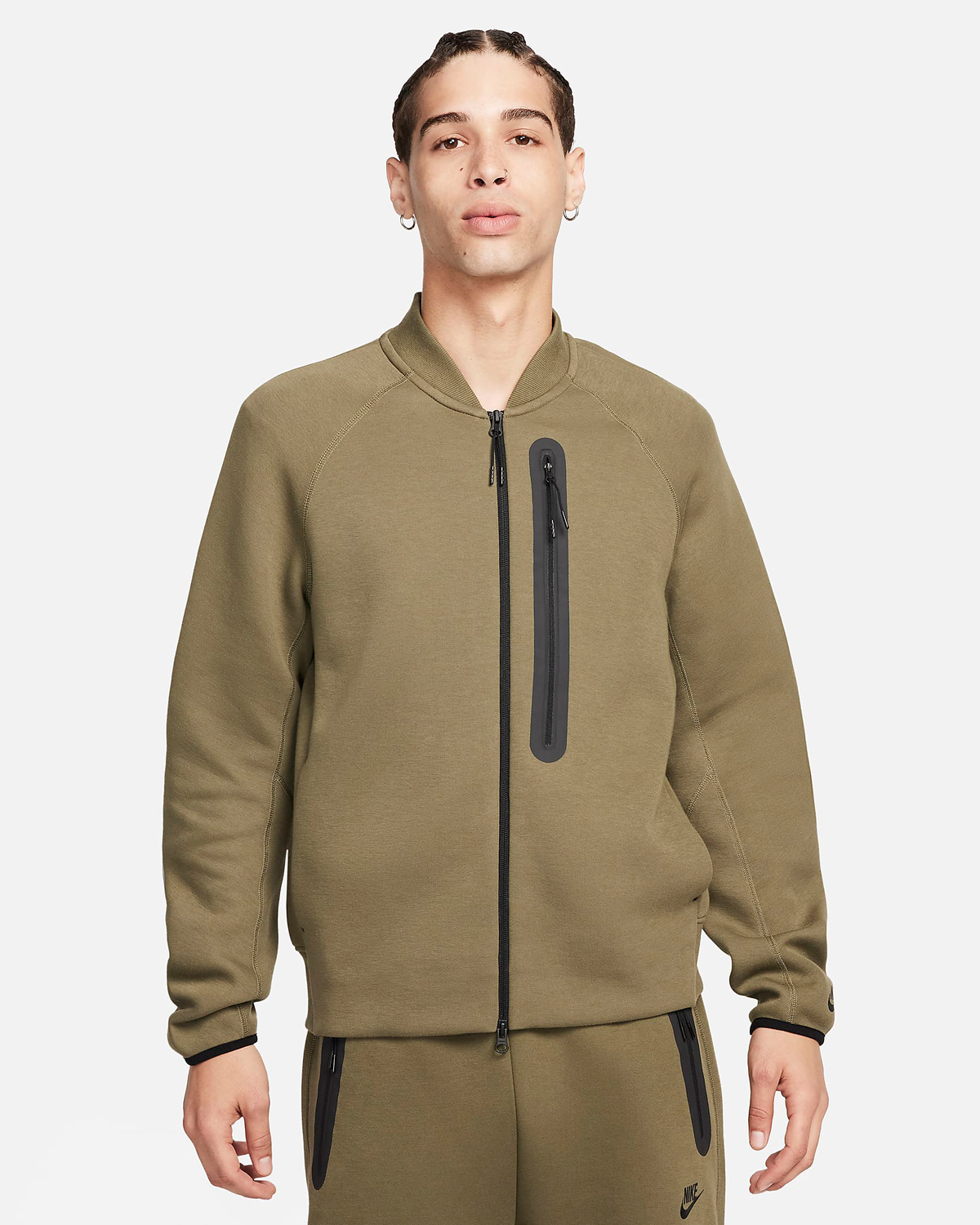 Nike-Tech-Fleece-Bomber-Jacket-Medium-Olive-Black