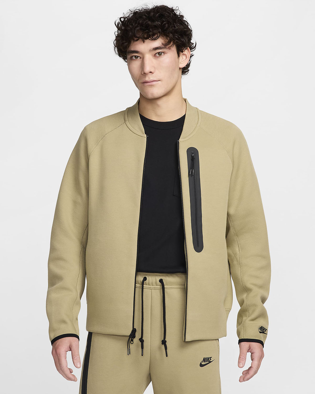 Nike Tech Fleece Bomber Jacket Neutral Olive Black