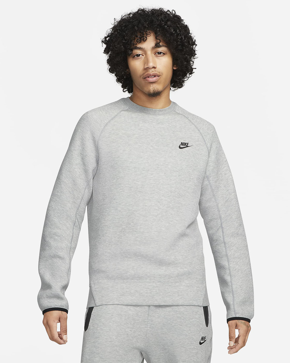 Nike Tech Fleece Crew Neck Sweatshirt Grey Black