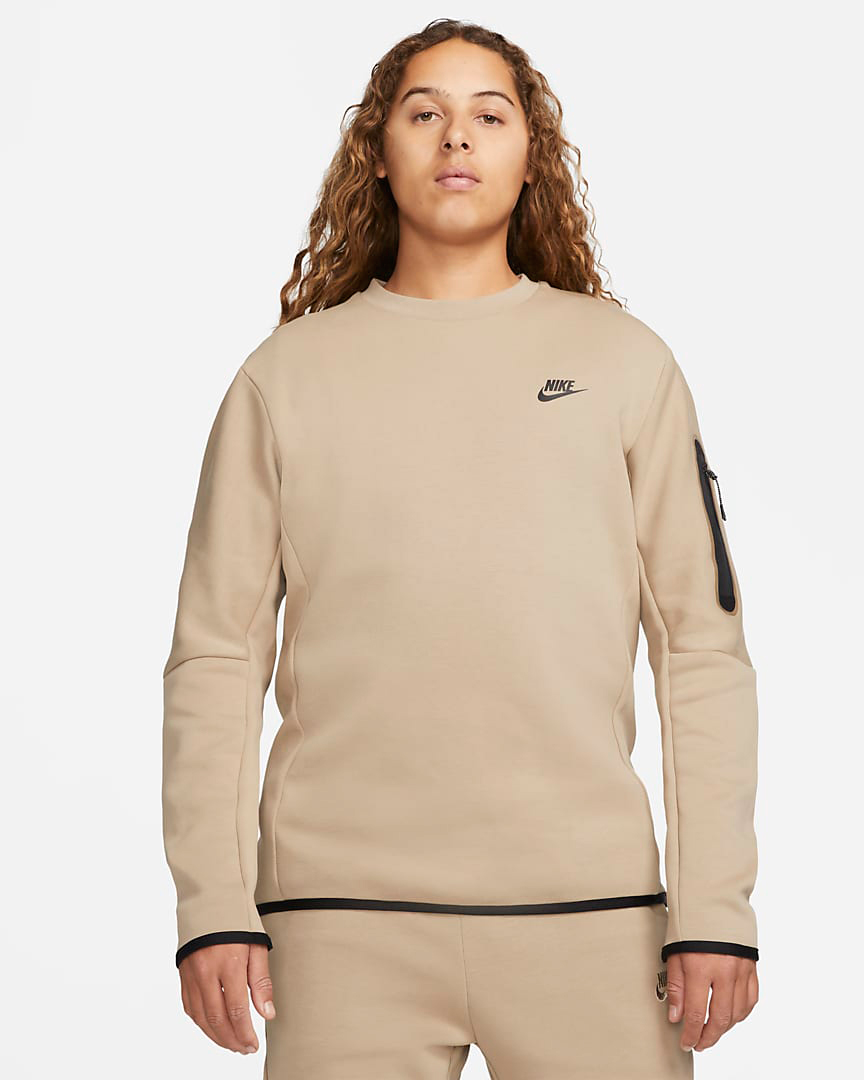 Nike-Tech-Fleece-Crew-Sweatshirt-Khaki