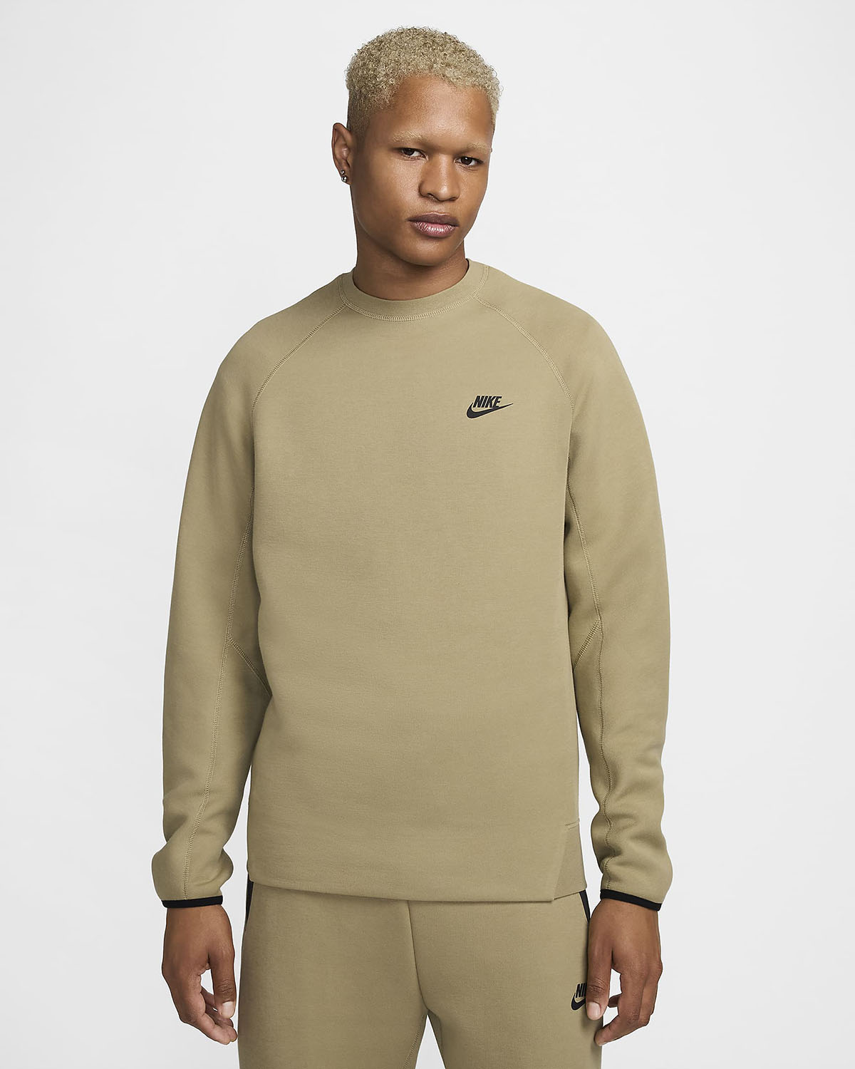 Nike Tech Fleece Crew Sweatshirt Neutral Olive Black
