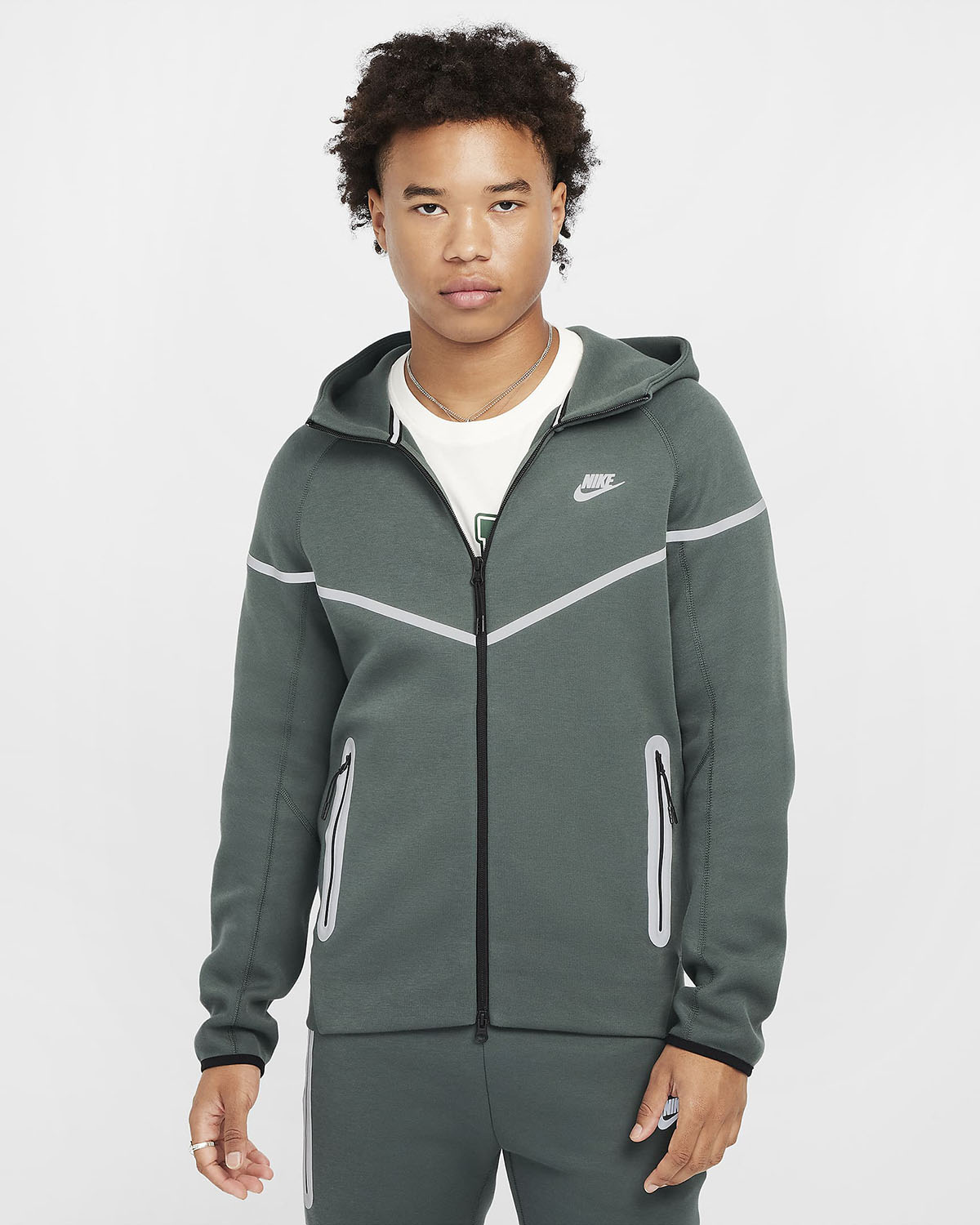 Nike Tech Fleece Full Zip Hoodie Vintage Green