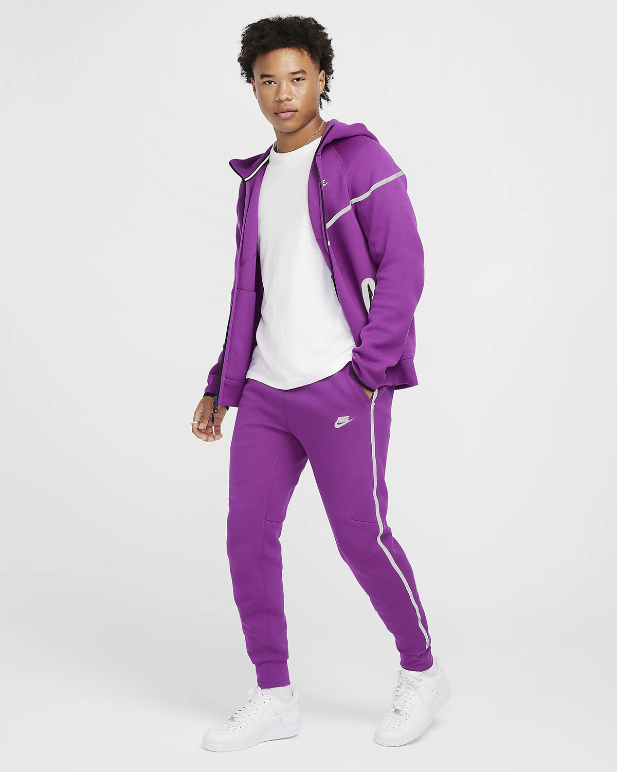 Nike Tech Fleece Hoodie and Joggers Bold Berry Outfit